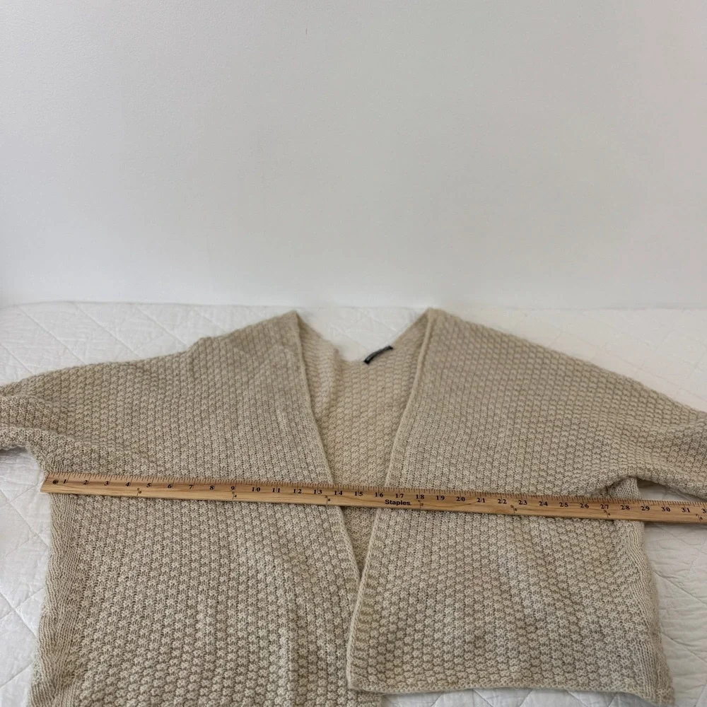 Brandy Melville Wool Blend Oversized Open Front Cardigan Beige‎ Made in Italy OS